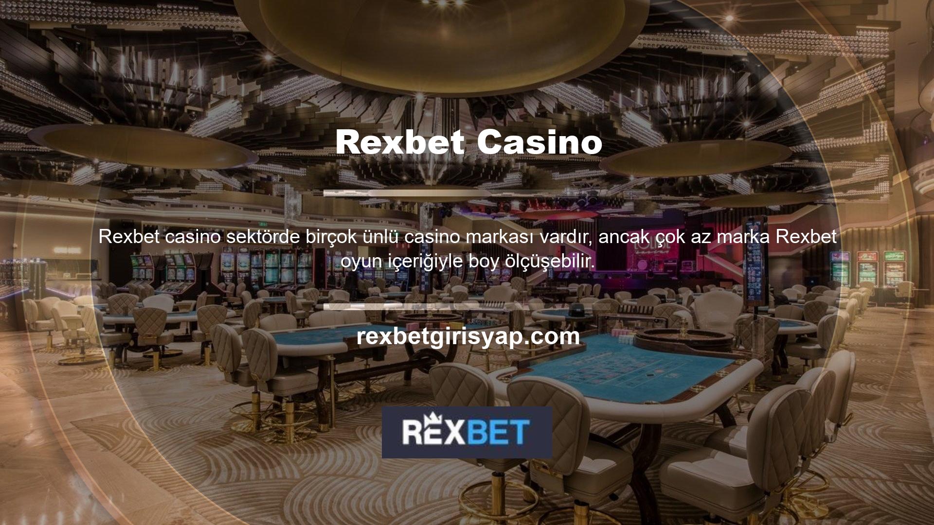 Birkaç yıl önce Rexbet, düzinelerce farklı sağlayıcıyı şimdiye kadarki en iyi ve en zengin casino oyun içeriğiyle entegre ederek birinci sınıf bir casino platformu oluşturdu ve işletti